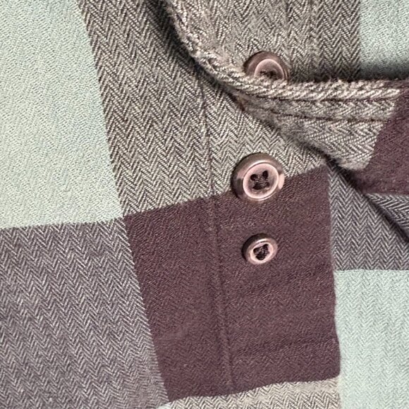 MEN'S Carhart Shirt Rugged Flex Relaxed Fit Green Plaid Button-Down Flannel L - Picture 4 of 5